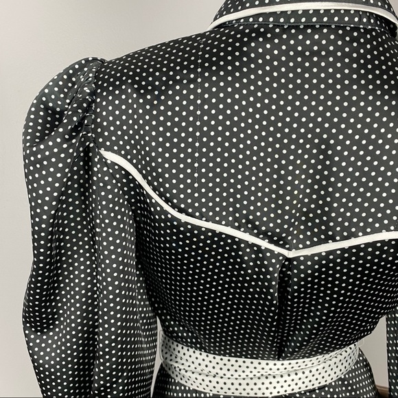 NEW C/MEO COLLECTIVE BLACK POLKA DOT MAXI DRESS - Picture 9 of 10